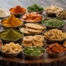 Selection of organic Indian snacks