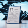 A T1 certificate document symbolizing smooth international customs transit for businesses.
